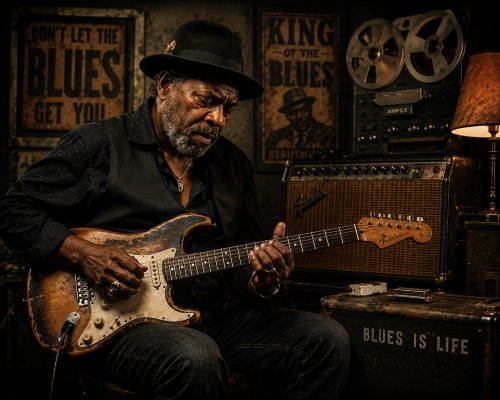 Blues music passion - guitar and vintage equipment