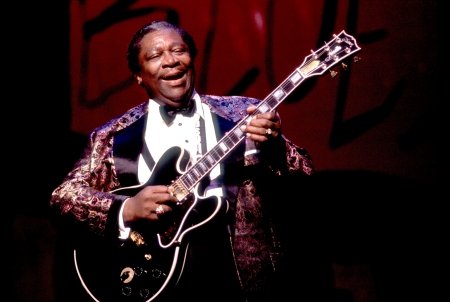 B.B. King performing with his guitar Lucille