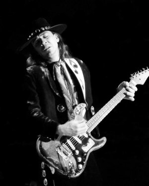 Stevie Ray Vaughan performing